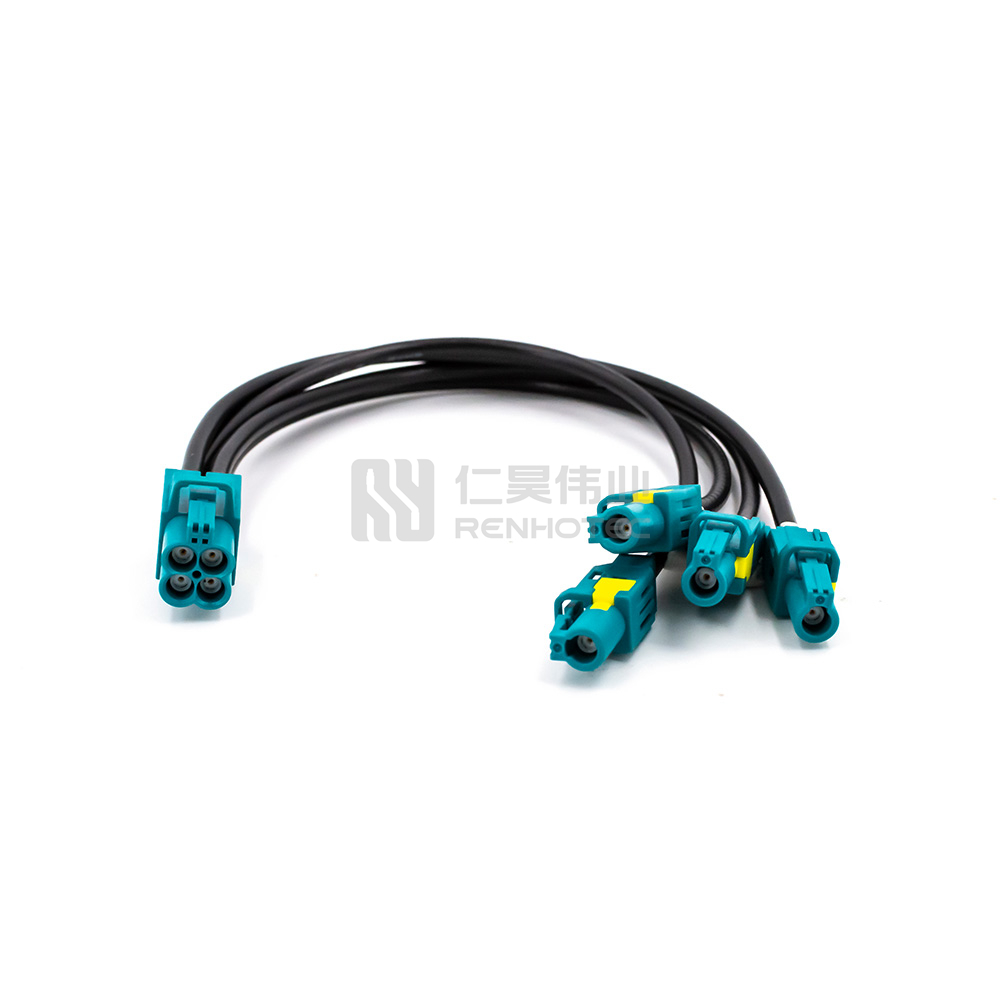 FAKRA Cable with Four Port Fakra Female to 4pcs Single Fakra Female Connector - Image 4