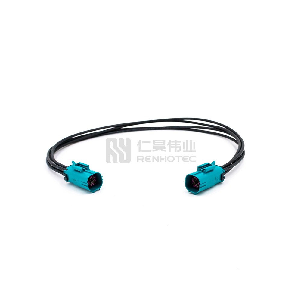 Waterproof HFM Four Port Male to Four Port Male Connectors with Cable