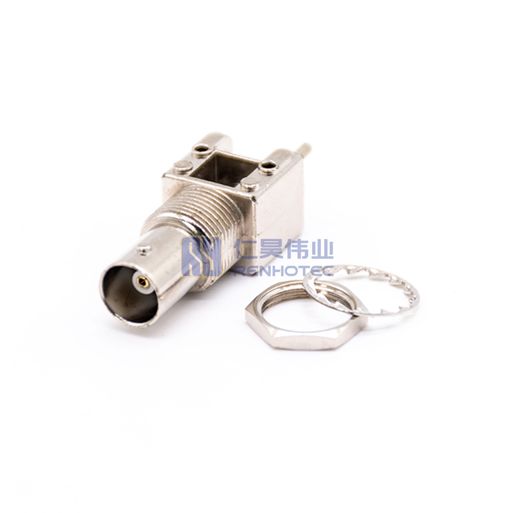 BNC Connector Right Angle Female Panel Mount Bulkhead 50 Ohm