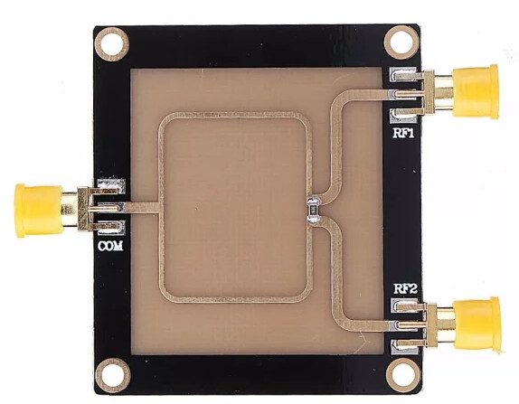 Internal circuit of Wilkinson power splitter showing isolation resistor.