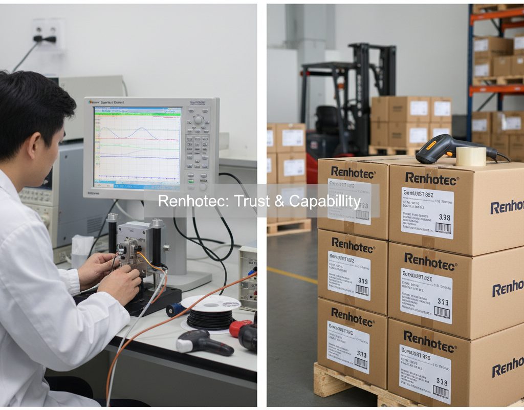 RF component testing lab and inventory warehouse at Renhotec