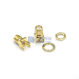 SMA Connector Straight Female Jack PCB Mount 50 Ohm Edge Mount - RHT-612-0007