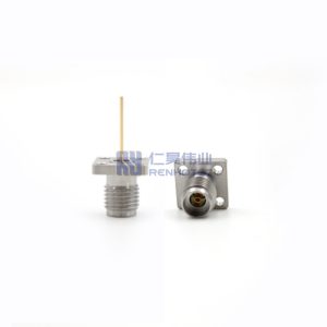 Renhotec 2.92mm Female Flange Mount RF Connector Stainle Stainless Steel