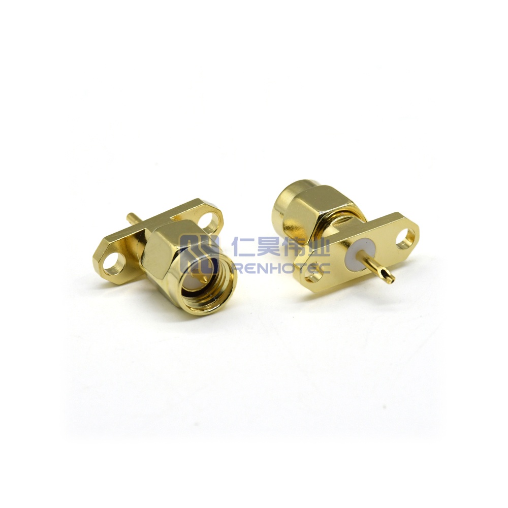 SMA Connector Right Angle Female Jack PCB Mount 50 Ohm 2 Hole Flange - RHT-612-0585 - Image 2