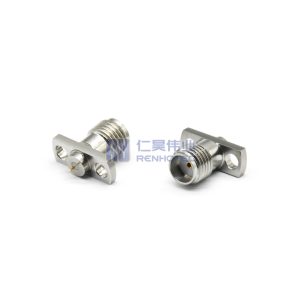 SMA Connector Straight Female Jack Two Flange PCB Mount 50ohm 27GHZ - RHT-678-1009-30