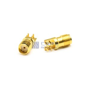 SMA Connector Right Angle Female Jack Through Hole 50ohm 27GHZ - RHT-678-1014