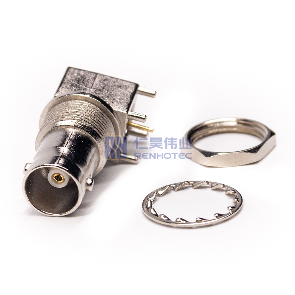 BNC Connector Right Angle Jack Panel Mount Through Hole - RHT-610-5024