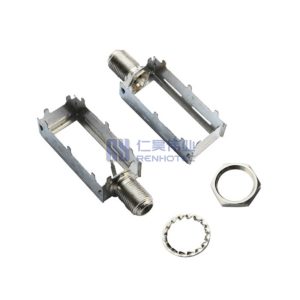 F Type Connector Jack Right Angle Solder PCB Mount Through Hole - RHT-611-0013