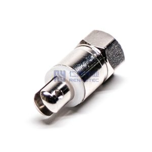 F Type Connector Plug Straight Solderless Cable Mount - RHT-611-0357