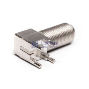 F Type Connector Jack Right Angle Solder PCB Mount Through Hole - RHT-611-0504