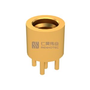 SMP Connector Receptacle Male Pin 50 Ohms Panel Mount, Through Hole Solder - RHT-628-2001