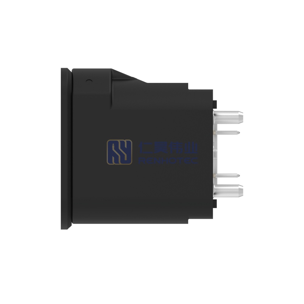 Cable-to-Board / Wire-to-Board, Shielded, Vertical, 4 Position, Board Mount, A Code, 4 mm Centerline, Signal, Data Connectivity Headers - Image 2