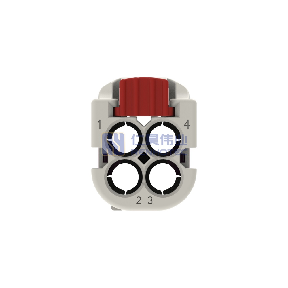 Cable-to-Cable 180° Cable Exit 4 Position B Code Housing for Female Terminals 4 mm Centerline Crimp Data Connectivity Housings - Image 4