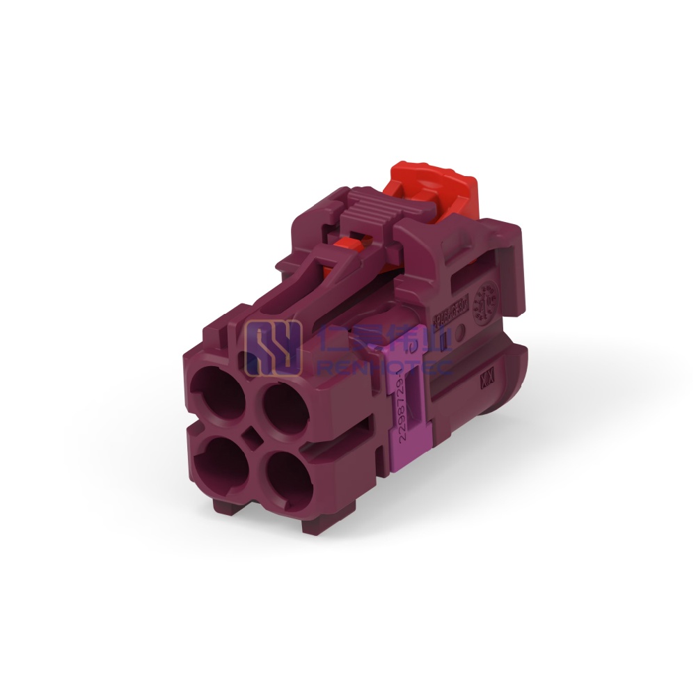 Cable-to-Cable 180° Cable Exit 4 Position D Code Housing for Female Terminals 4 mm Centerline Crimp Data Connectivity Housings