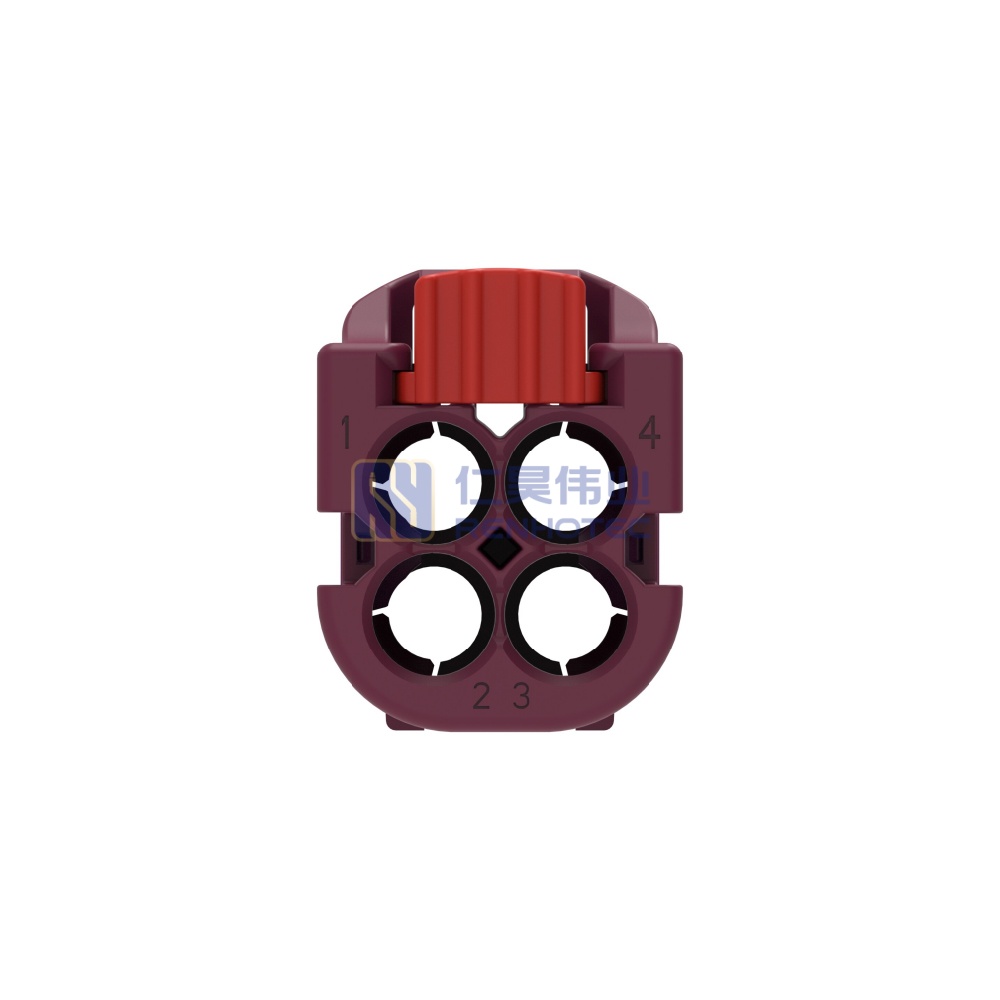 Cable-to-Cable 180° Cable Exit 4 Position D Code Housing for Female Terminals 4 mm Centerline Crimp Data Connectivity Housings - Image 4