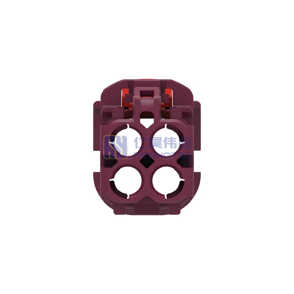 Cable-to-Cable 180° Cable Exit 4 Position D Code Housing for Female Terminals 4 mm Centerline Crimp Data Connectivity Housings - Image 5