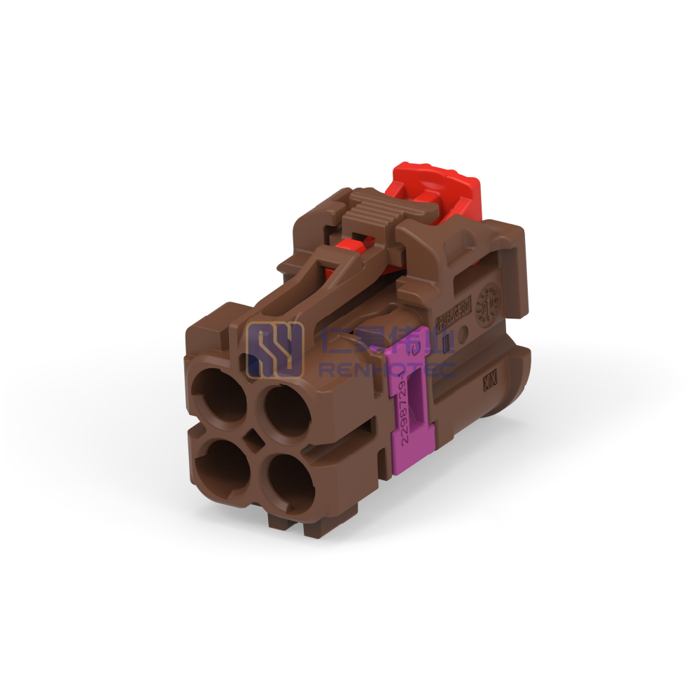Cable-to-Cable 180° Cable Exit 4 Position F Code Housing for Female Terminals 4 mm Centerline Crimp Data Connectivity Housings