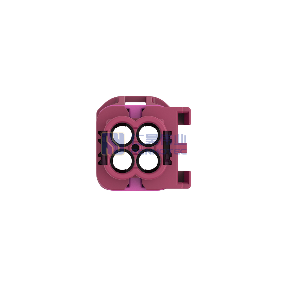 Cable-to-Cable 180° Cable Exit 4 Position D Code Housing for Male Terminals 4 mm Centerline Crimp Data Connectivity Housings - Image 4