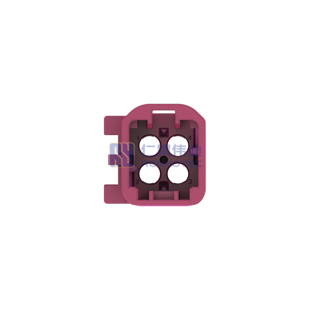 Cable-to-Cable 180° Cable Exit 4 Position D Code Housing for Male Terminals 4 mm Centerline Crimp Data Connectivity Housings - Image 5