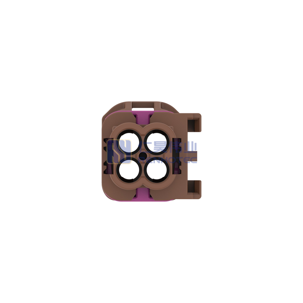 Cable-to-Cable 180° Cable Exit 4 Position F Code Housing for Male Terminals 4 mm Centerline Crimp Data Connectivity Housings - Image 4
