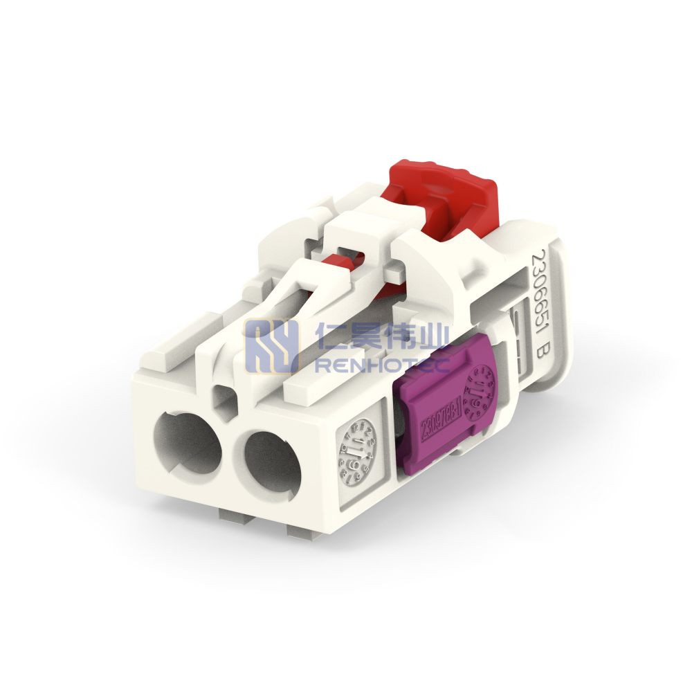 Cable-to-Cable 180° Cable Exit 2 Position B Code Housing for Female Terminals 4 mm Centerline Crimp Data Connectivity Housings