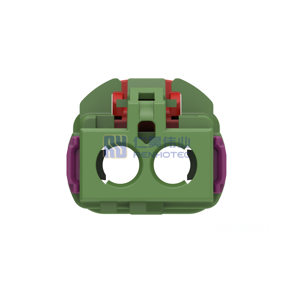 Cable-to-Cable 180° Cable Exit 2 Position E Code Housing for Female Terminals 4 mm Centerline Crimp Data Connectivity Housings - Image 5