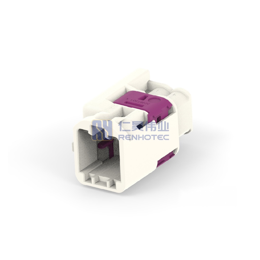 Cable-to-Cable, 180° Cable Exit, 4 Position, B Code, Housing for Male Terminals, 4 mm Centerline, Crimp, Data Connectivity Housings - Image 2