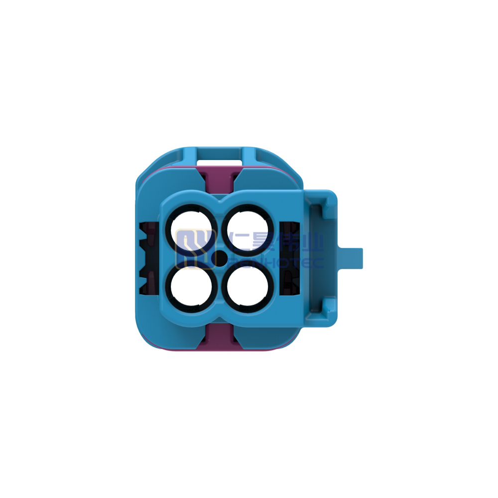 Cable-to-Cable, 180° Cable Exit, 4 Position, C Code, Housing for Male Terminals, 4 mm Centerline, Crimp, Data Connectivity Housings - Image 4