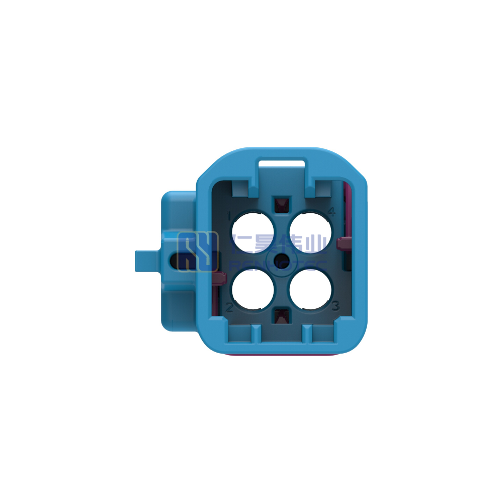 Cable-to-Cable, 180° Cable Exit, 4 Position, C Code, Housing for Male Terminals, 4 mm Centerline, Crimp, Data Connectivity Housings - Image 5