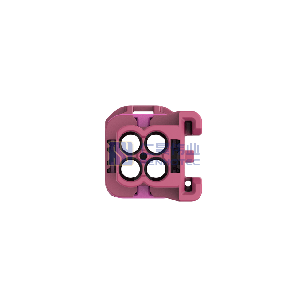 Cable-to-Cable, 180° Cable Exit, 4 Position, D Code, Housing for Male Terminals, 4 mm Centerline, Crimp, Data Connectivity Housings - Image 4