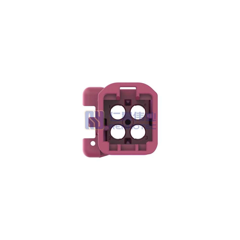 Cable-to-Cable, 180° Cable Exit, 4 Position, D Code, Housing for Male Terminals, 4 mm Centerline, Crimp, Data Connectivity Housings - Image 5