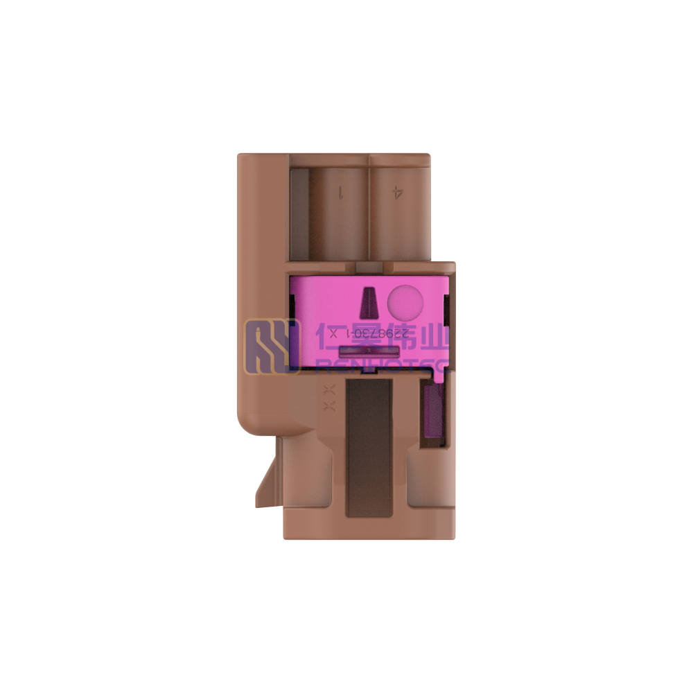 Cable-to-Cable, 180° Cable Exit, 4 Position, F Code, Housing for Male Terminals, 4 mm Centerline, Crimp, Data Connectivity Housings - Image 3
