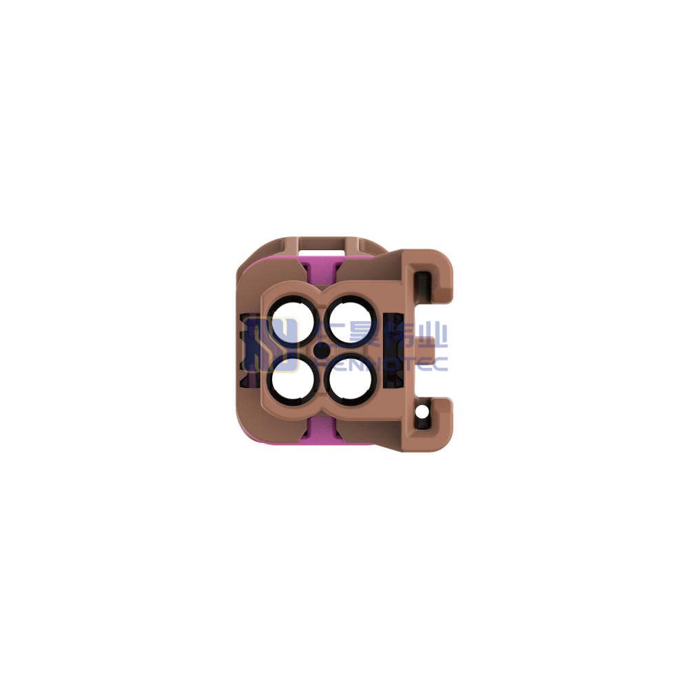 Cable-to-Cable, 180° Cable Exit, 4 Position, F Code, Housing for Male Terminals, 4 mm Centerline, Crimp, Data Connectivity Housings - Image 4