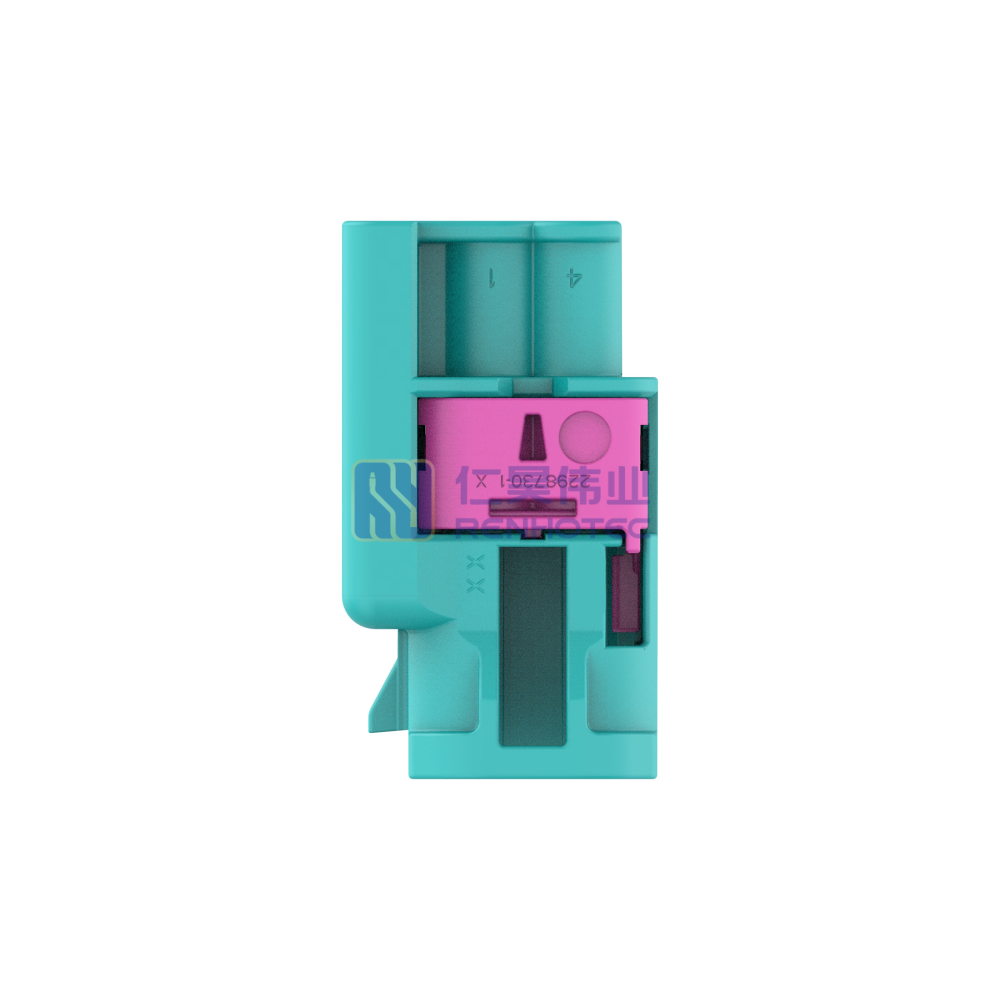 Cable-to-Cable, 180° Cable Exit, 4 Position, Z Code, Housing for Male Terminals, 4 mm Centerline, Crimp, Data Connectivity Housings - Image 3
