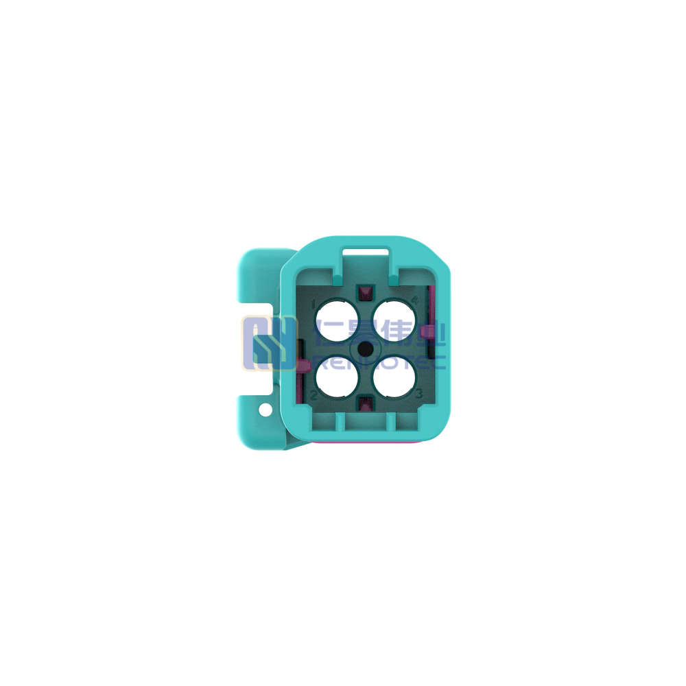 Cable-to-Cable, 180° Cable Exit, 4 Position, Z Code, Housing for Male Terminals, 4 mm Centerline, Crimp, Data Connectivity Housings - Image 5