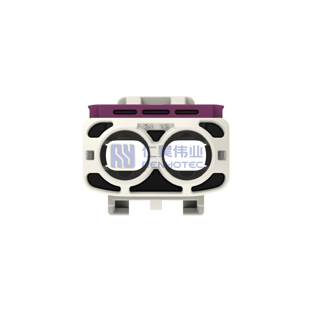 Cable-to-Cable, 180° Cable Exit, 2 Position, B Code, Housing for Male Terminals, 8 mm Centerline, Crimp, Data Connectivity Housings - Image 4