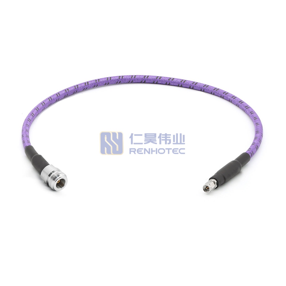N to 3.5mm, 18GHz, Low Loss, Amplitude & Phase Stable, Armored Test Cable Assembly - RHT-605-20631