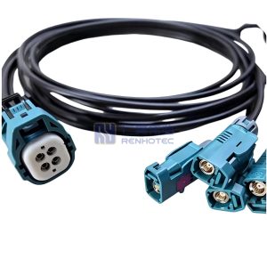 Mini FAKRA 4-Port to Quad FAKRA Female Automotive Cable Assembly 818014116
