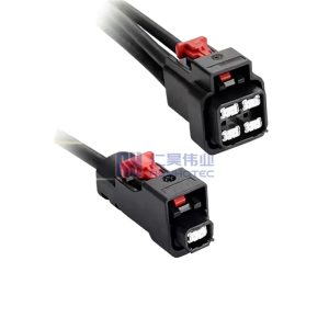 Four-Port H-MTD Female to Four Single-Port Female Ethernet Cable Assembly