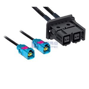 MATEnet Dual-Port Female to H-MTD Male Ethernet Cable Assembly