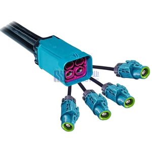 Waterproof H-MTD Four-Port Male to Four Single-Port Female Breakout Harness