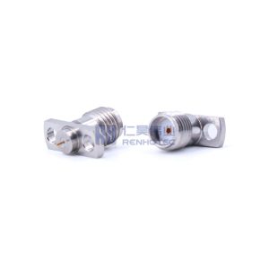 SMA Female 27GHz RF Coaxial Connector 2-Hole 8.6mm Flange Metal Bulkhead Mount