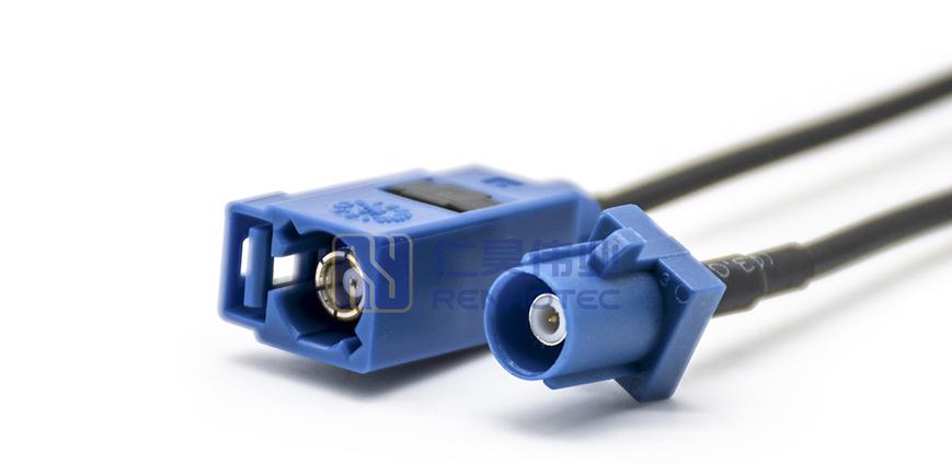FAKRA C code female to FAKRA male RG174 coaxial cable assembly for high-speed automotive camera connector links