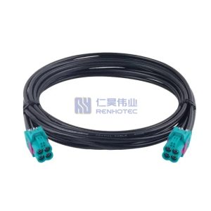 MATE AX mini Fakra 4 in 1 Jack Z Code to mini Fakra 4 in 1 Jack Z Code with 200CM RG174 Cable High-speed Data for ADAS, Radar, and Camera Systems RF Coaxial Cable