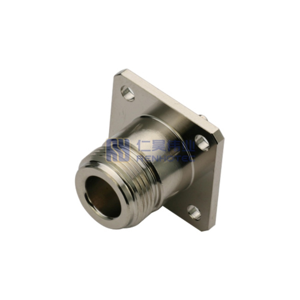 N Type Female 4 Hole Flange Panel Mount RF Coaxial Connector for RG316 Cable - RHT-614-0131