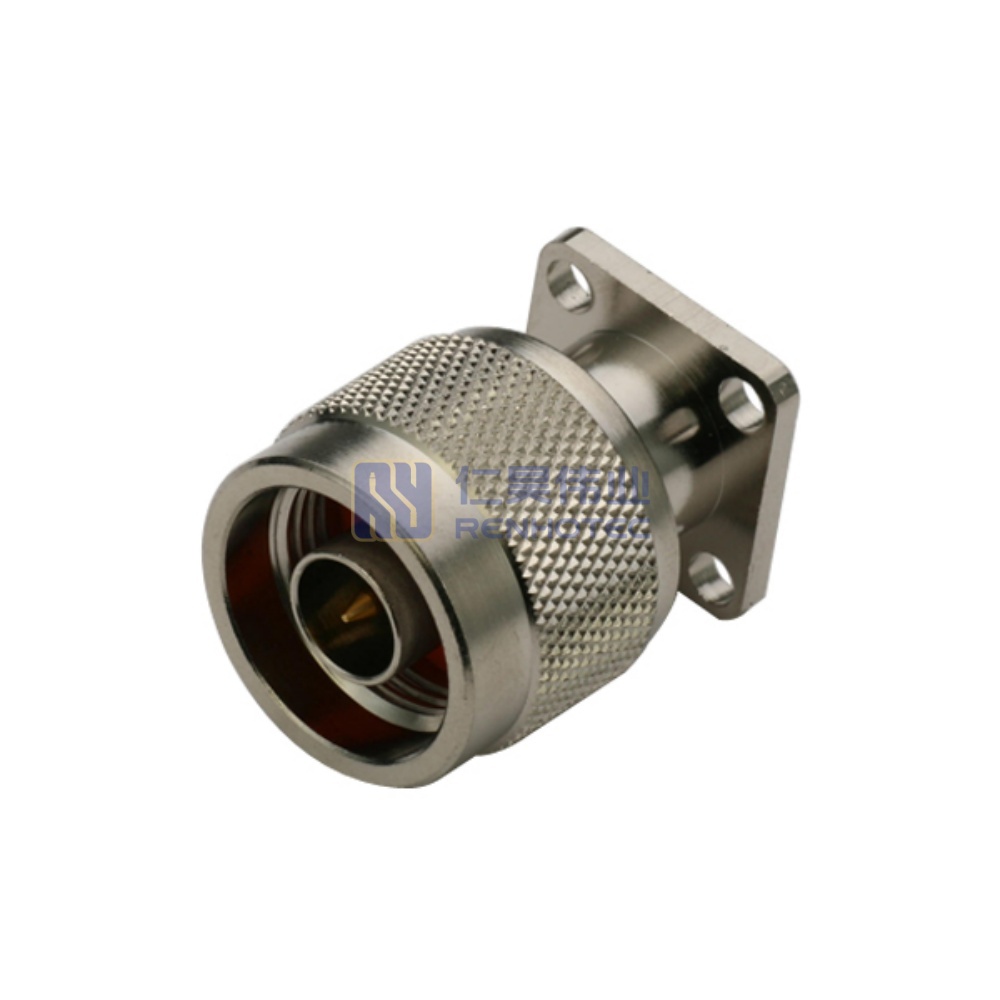 N Type Male Straight 4 Hole Flange Panel Mount RF Coaxial Connector - RHT-614-0134