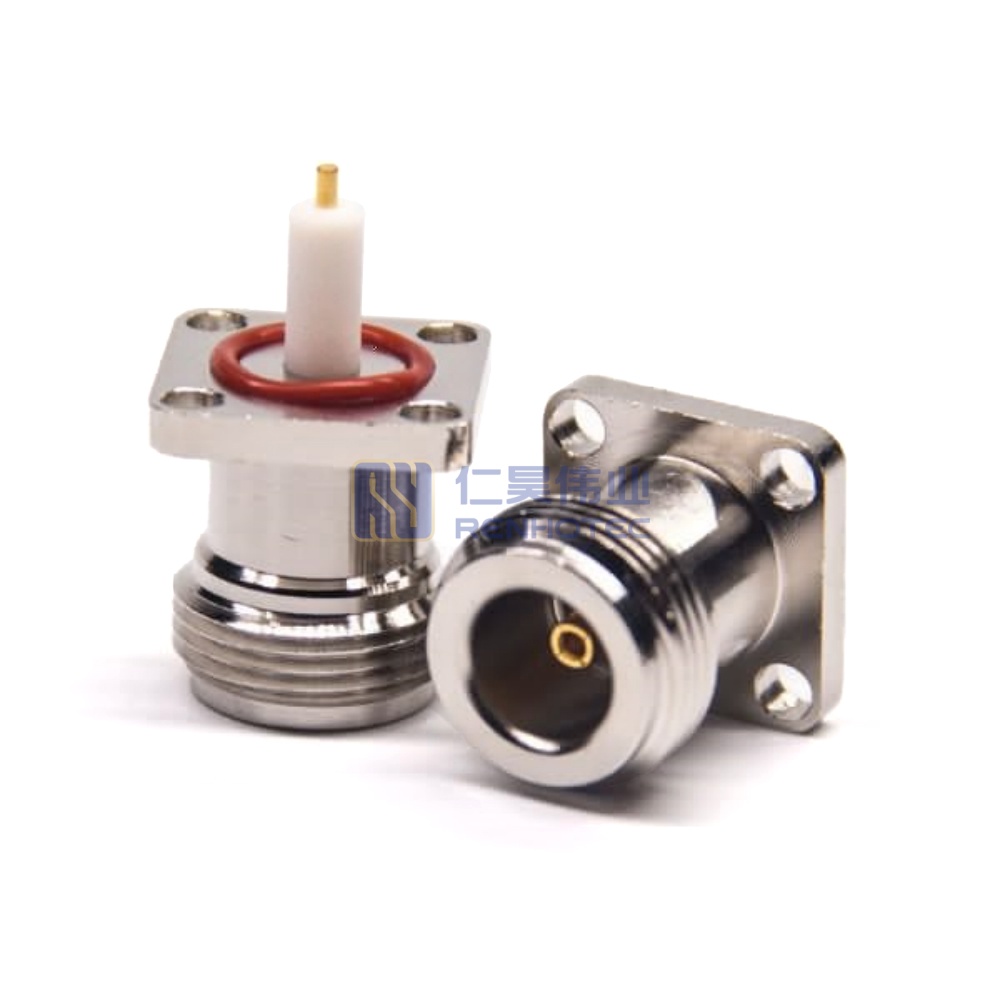 N Type Female Straight Waterproof 4 Hole Flange RF Coaxial Connector - RHT-614-0141 - Image 2