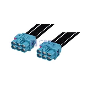 H-MTD Six Jack to Jack E6K10F-1CAZ5-Z Automotive Ethernet Cable Assembly with 0.5M GG 2Speed 251 Wire 100Ω Shielded Twisted Pair Cable