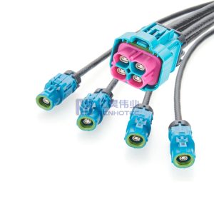 Waterproof 4 in 1 H-MTD Female to Female Automotive Ethernet Cable - RHT-605-20798