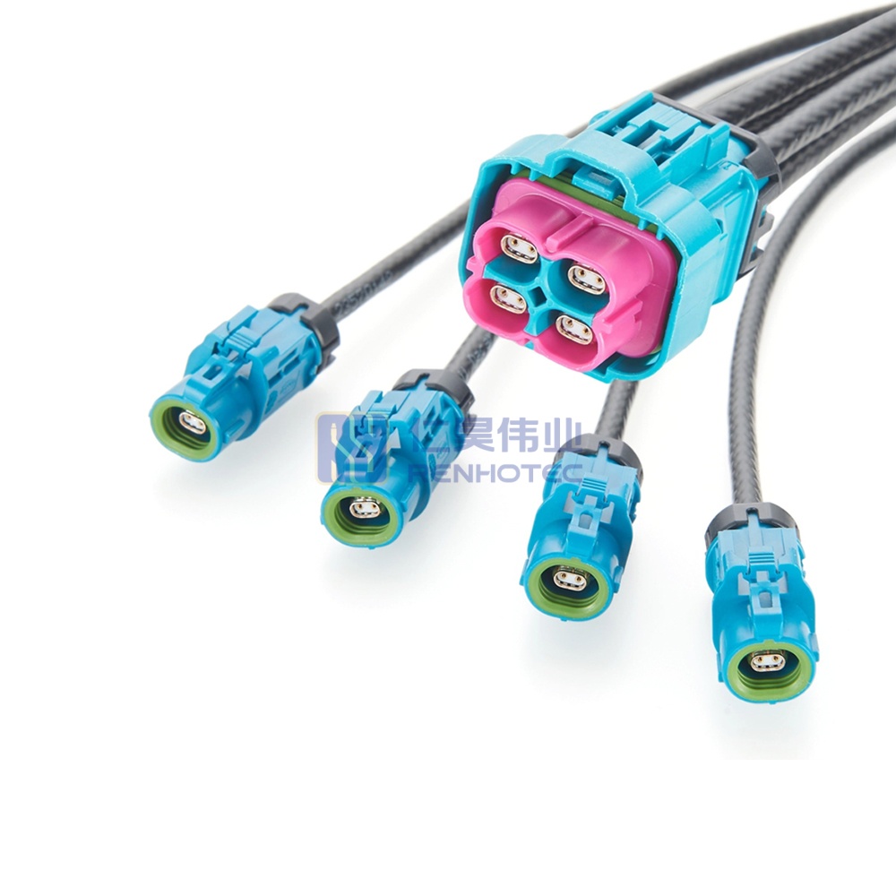 Waterproof 4 in 1 H-MTD Female to Female Automotive Ethernet Cable - RHT-605-20798